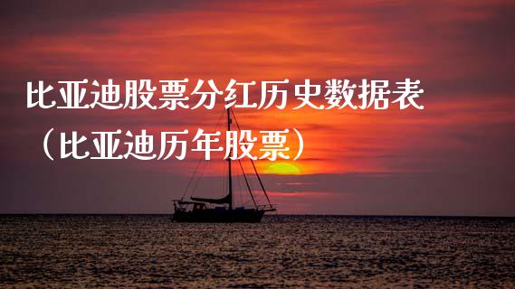比亚迪股票分红历史数据表（比亚迪历年股票）_https://www.qdlswl.com_内盘_第1张