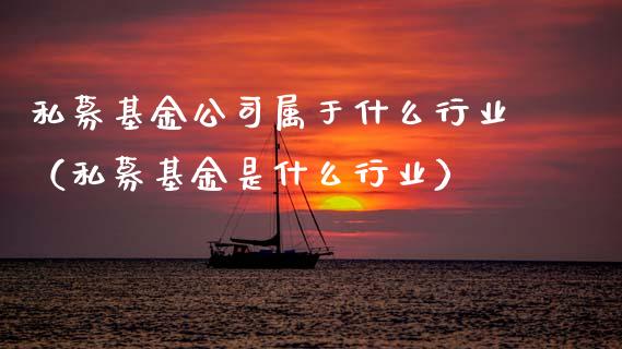 私募基金公司属于什么行业（私募基金是什么行业）_https://www.qdlswl.com_理财_第1张