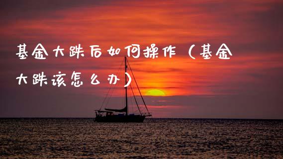 基金大跌后如何操作（基金大跌该怎么办）_https://www.qdlswl.com_基金_第1张