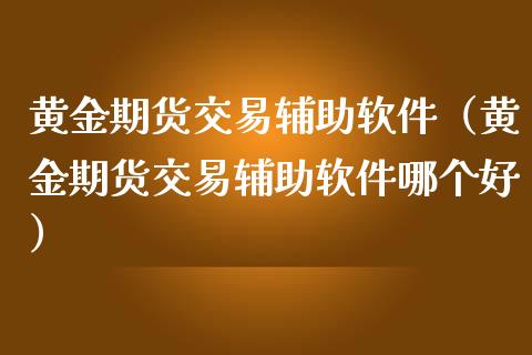 黄金期货交易辅助软件（黄金期货交易辅助软件哪个好）_https://www.qdlswl.com_期货_第1张