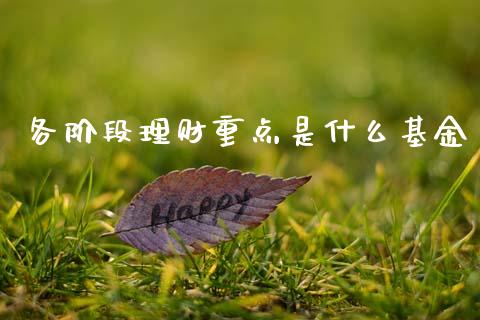各阶段理财重点是什么基金_https://www.qdlswl.com_基金_第1张
