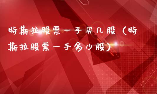 特斯拉股票一手买几股（特斯拉股票一手多少股）_https://www.qdlswl.com_股票_第1张