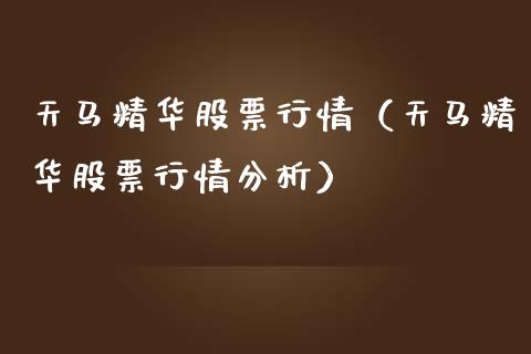 天马精华股票行情（天马精华股票行情分析）_https://www.qdlswl.com_股票_第1张