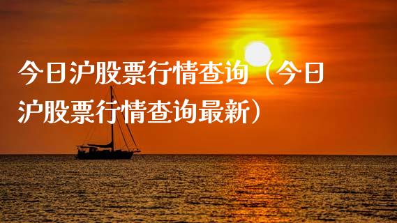 今日沪股票行情查询（今日沪股票行情查询最新）_https://www.qdlswl.com_股票_第1张