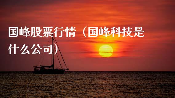 国峰股票行情（国峰科技是什么公司）_https://www.qdlswl.com_外盘_第1张