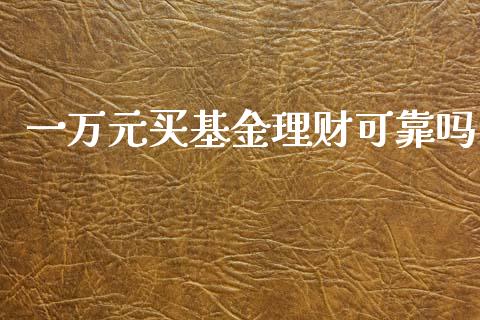 一万元买基金理财可靠吗_https://www.qdlswl.com_理财_第1张