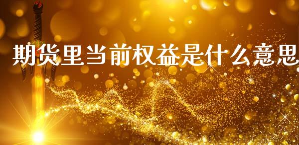期货里当前权益是什么意思_https://www.qdlswl.com_理财_第1张
