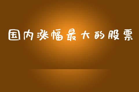 国内涨幅最大的股票_https://www.qdlswl.com_期货_第1张