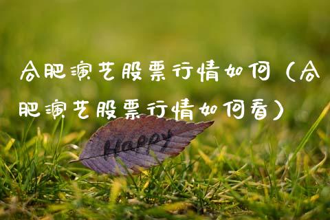 合肥演艺股票行情如何（合肥演艺股票行情如何看）_https://www.qdlswl.com_内盘_第1张