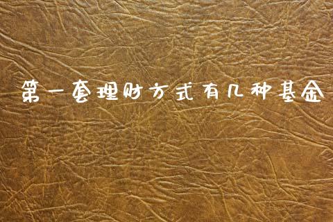 第一套理财方式有几种基金_https://www.qdlswl.com_基金_第1张