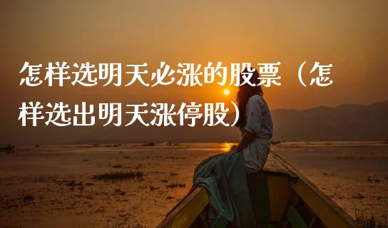 怎样选明天必涨的股票（怎样选出明天涨停股）_https://www.qdlswl.com_内盘_第1张