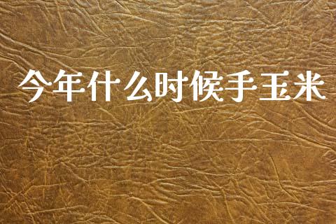 今年什么时候手玉米_https://www.qdlswl.com_基金_第1张