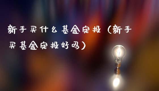 新手买什么基金定投（新手买基金定投好吗）_https://www.qdlswl.com_理财_第1张