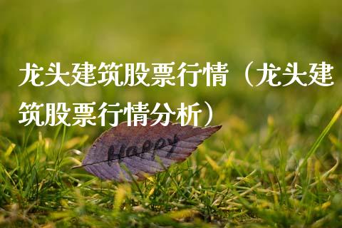 龙头建筑股票行情（龙头建筑股票行情分析）_https://www.qdlswl.com_外盘_第1张
