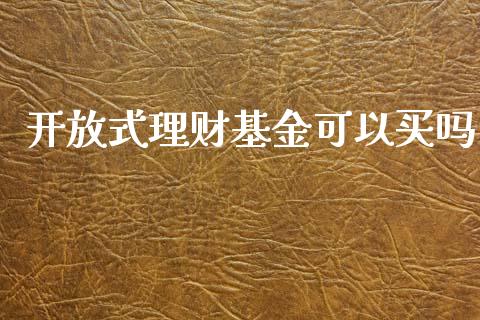 开放式理财基金可以买吗_https://www.qdlswl.com_基金_第1张