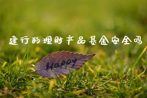 建行的理财产品基金安全吗_https://www.qdlswl.com_基金_第1张