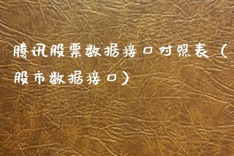 腾讯股票数据接口对照表（股市数据接口）_https://www.qdlswl.com_外盘_第1张