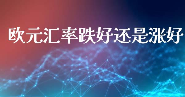 欧元汇率跌好还是涨好_https://www.qdlswl.com_股指_第1张