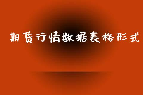 期货行情数据表格形式_https://www.qdlswl.com_直播_第1张