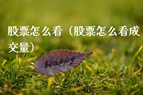 股票怎么看（股票怎么看成交量）_https://www.qdlswl.com_股票_第1张