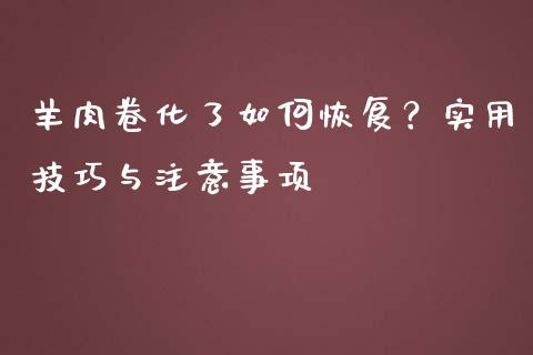 羊肉卷化了如何恢复？实用技巧与注意事项_https://www.qdlswl.com_期货_第1张