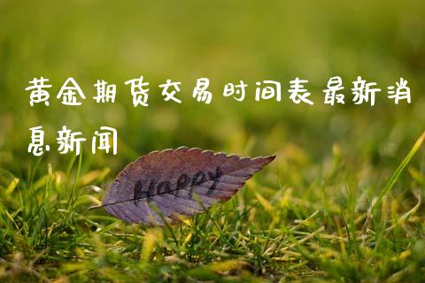 黄金期货交易时间表最新消息新闻_https://www.qdlswl.com_期货_第1张