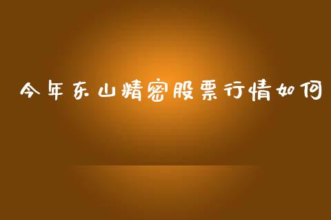 今年东山精密股票行情如何_https://www.qdlswl.com_股票_第1张