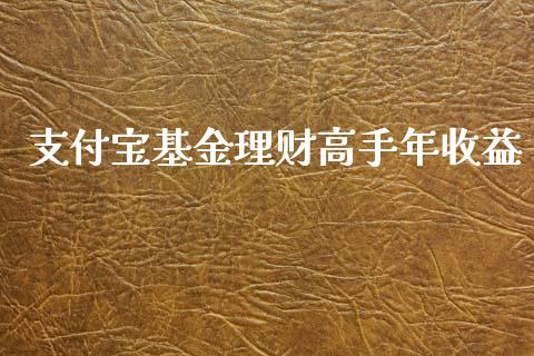 支付宝基金理财高手年收益_https://www.qdlswl.com_理财_第1张