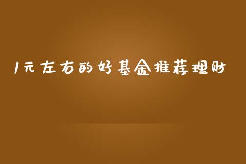 1元左右的好基金推荐理财_https://www.qdlswl.com_理财_第1张