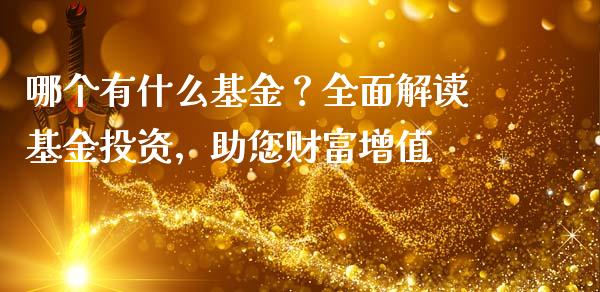 哪个有什么基金？全面解读基金投资，助您财富增值_https://www.qdlswl.com_外盘_第1张