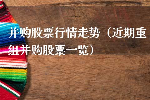 并购股票行情走势（近期重组并购股票一览）_https://www.qdlswl.com_外盘_第1张