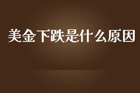 美金下跌是什么原因_https://www.qdlswl.com_基金_第1张