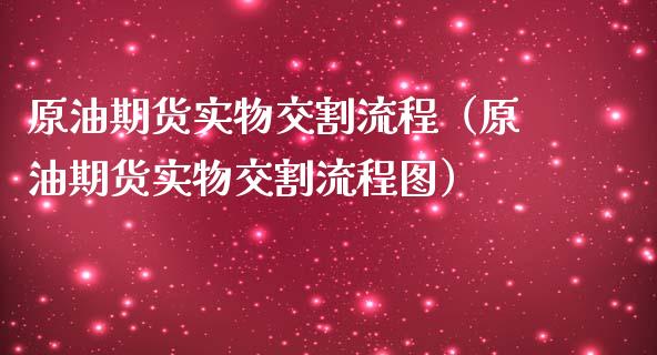 原油期货实物交割流程（原油期货实物交割流程图）_https://www.qdlswl.com_股指_第1张