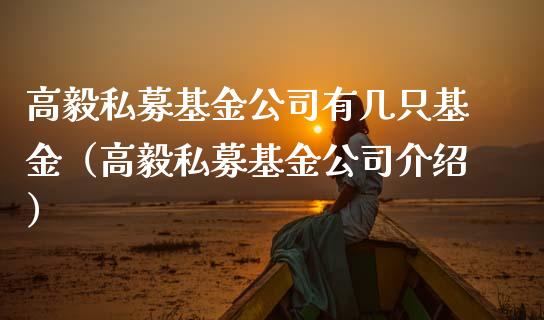高毅私募基金公司有几只基金（高毅私募基金公司介绍）_https://www.qdlswl.com_理财_第1张