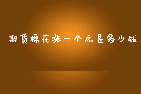 期货棉花涨一个点是多少钱_https://www.qdlswl.com_股指_第1张