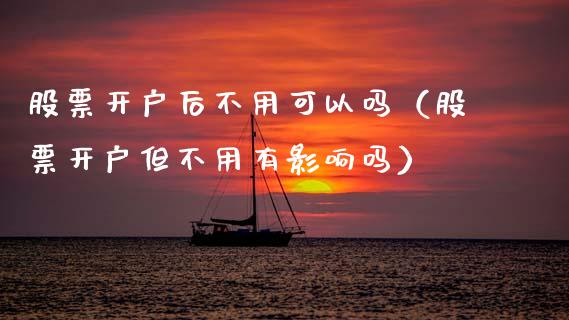 股票开户后不用可以吗（股票开户但不用有影响吗）_https://www.qdlswl.com_外盘_第1张