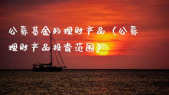 公募基金的理财产品（公募理财产品投资范围）_https://www.qdlswl.com_基金_第1张