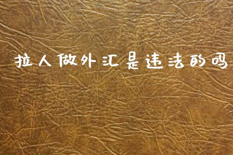拉人做外汇是违法的吗_https://www.qdlswl.com_股指_第1张