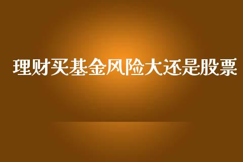理财买基金风险大还是股票_https://www.qdlswl.com_理财_第1张