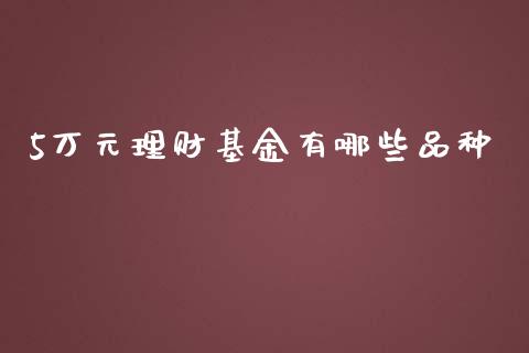 5万元理财基金有哪些品种_https://www.qdlswl.com_基金_第1张