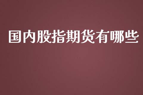 国内股指期货有哪些_https://www.qdlswl.com_期货_第1张