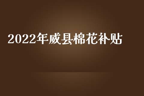2022年威县棉花补贴_https://www.qdlswl.com_股指_第1张