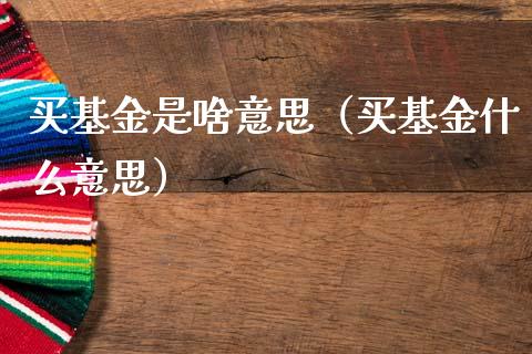 买基金是啥意思（买基金什么意思）_https://www.qdlswl.com_基金_第1张