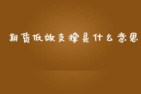 期货低效支撑是什么意思_https://www.qdlswl.com_理财_第1张