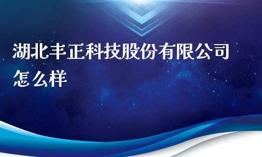 湖北丰正科技股份有限公司怎么样_https://www.qdlswl.com_股票_第1张