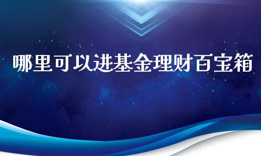 哪里可以进基金理财百宝箱_https://www.qdlswl.com_理财_第1张