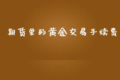期货里的黄金交易手续费_https://www.qdlswl.com_股指_第1张