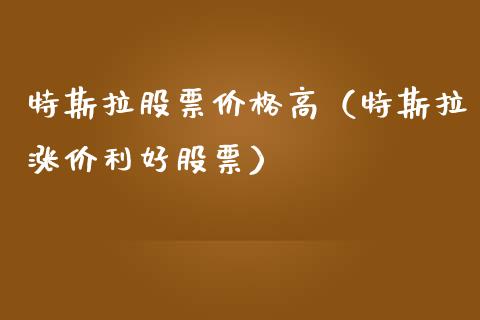 特斯拉股票价格高（特斯拉涨价利好股票）_https://www.qdlswl.com_外盘_第1张