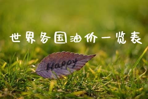 世界各国油价一览表_https://www.qdlswl.com_直播_第1张
