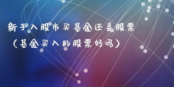 新手入股市买基金还是股票（基金买入的股票好吗）_https://www.qdlswl.com_理财_第1张